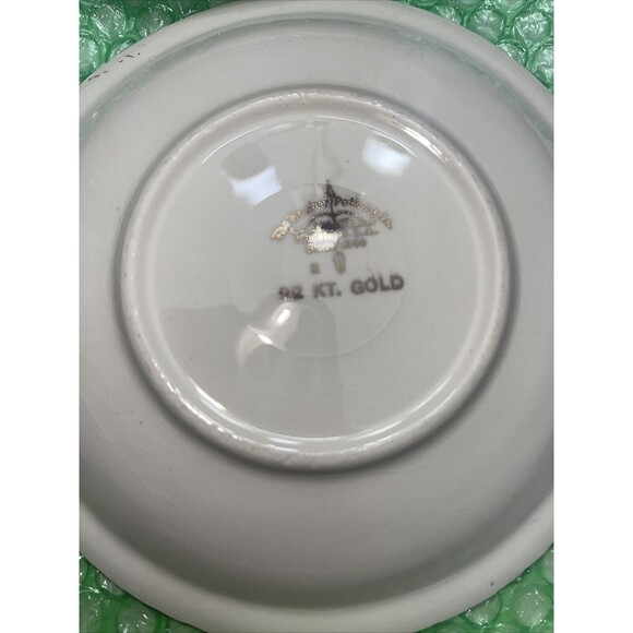 5 The Harker Pottery Company - Saucer - 22K Gold Trim - Colonial Couple - Picture 12 of 12